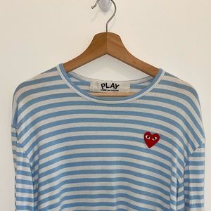 Comme Des Garçons Play striped logo T-shirt